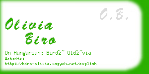 olivia biro business card